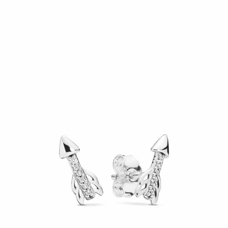 Pandora Sparkling Arrows Stud Earrings Online NZ, Sterling Silver (136752-ALY)